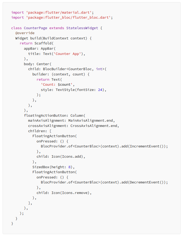 Flutter BLoC State Management: