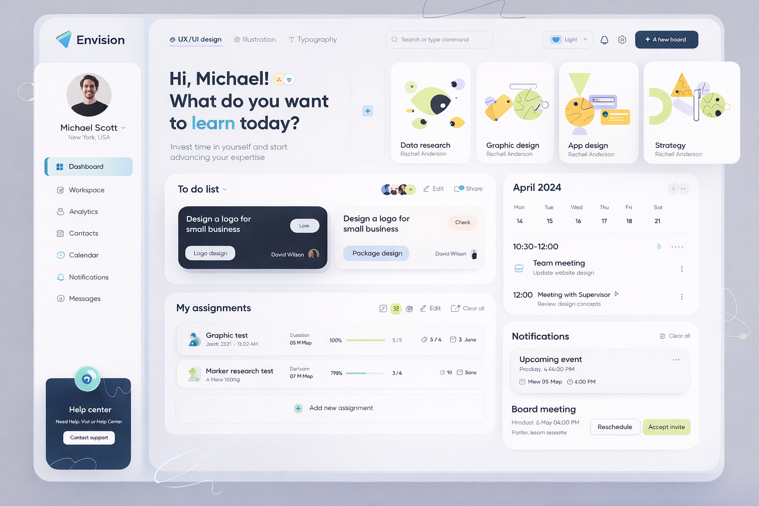 Envision - Learning Dashboard